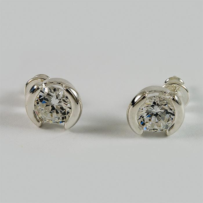 Kolczyki srebrne z cyrkoniami K18/0