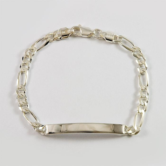 Bransoletka srebrna figaro z blaszką 04BT11.6g