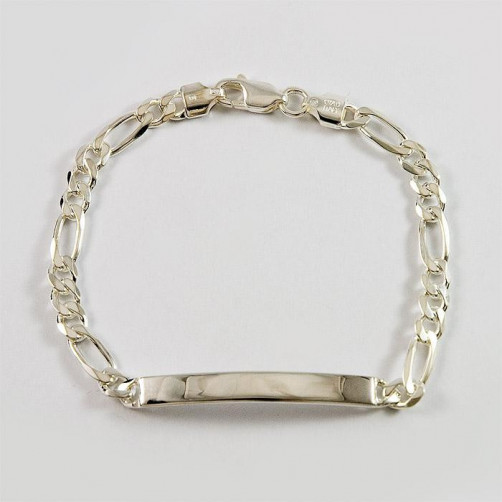 Bransoletka srebrna figaro z blaszką 04BT11.6g