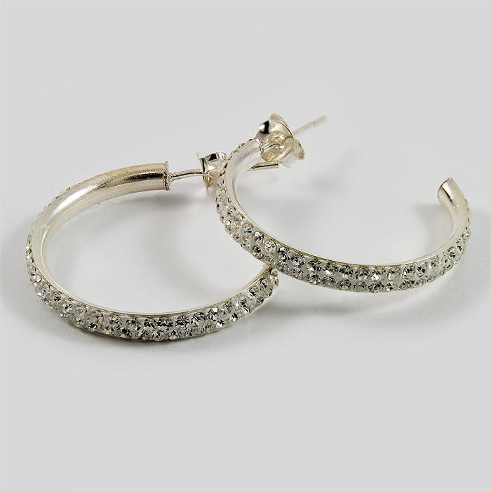 Kolczyki srebrne koła z cyrkoniami  K23/0 2.5g