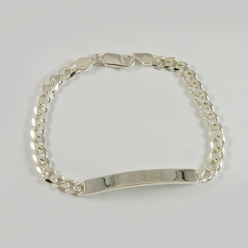 Bransoletka srebrna pancerka z blaszką + opcja grawer 04BT12.0g