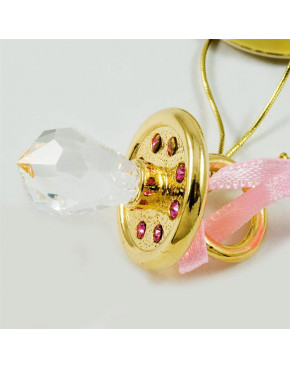 Złota figurka mini smoczek z kryształkami swarovskiego + etui 122-0302