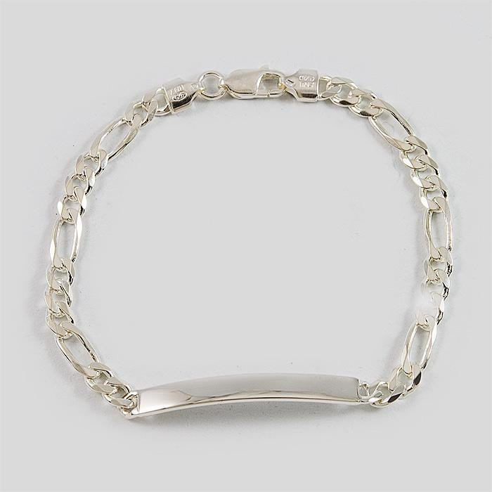 Bransoletka srebrna figaro z blaszką + opcja grawer 04BT12.7g