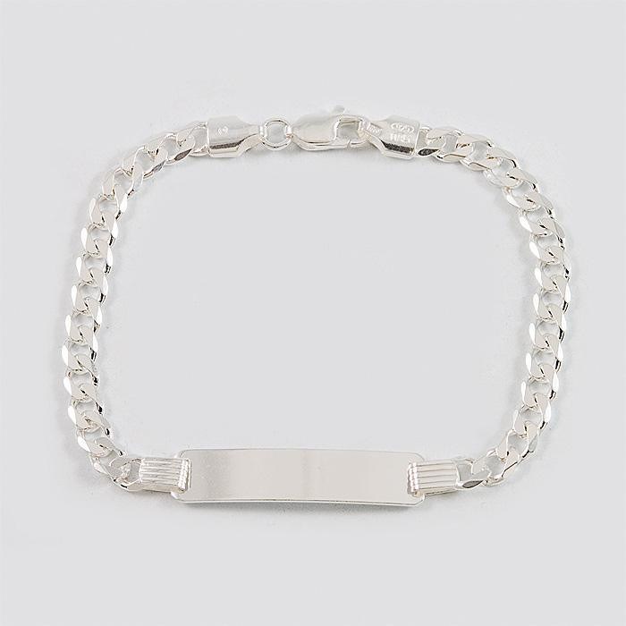 Bransoletka srebrna pancerka z blaszką + opcja grawer 06BT6.4g