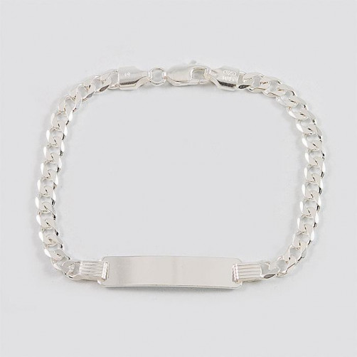 Bransoletka srebrna pancerka z blaszką + opcja grawer 06BT6.4g