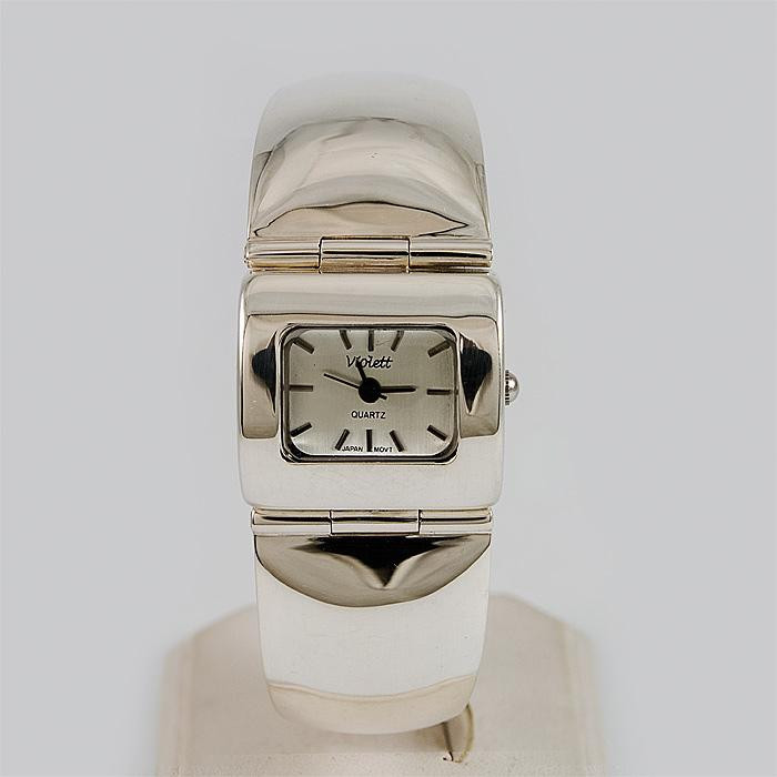 Zegarek srebrny damski na bransolecie + opcja grawer Violett 100