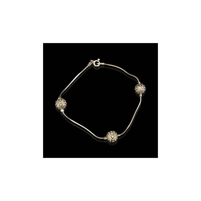 Bransoletka srebrna kuleczki B17 3.5g