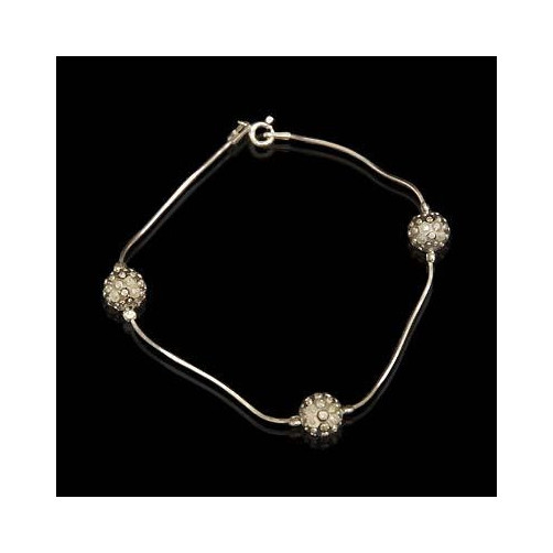 Bransoletka srebrna kuleczki B17 3.5g