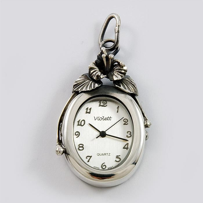 Zegarek srebrny damski na łańcuszek + opcja grawer Violett 108