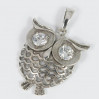 Wisiorek srebrny sowa z jasnymi oczami W29/0