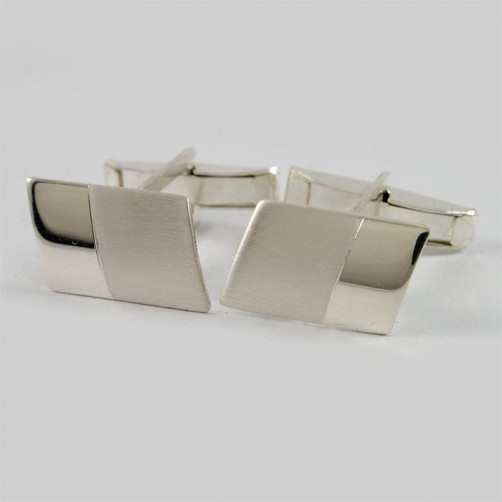 Srebrne spinki do mankietów połysk-mat M3-K 42/0