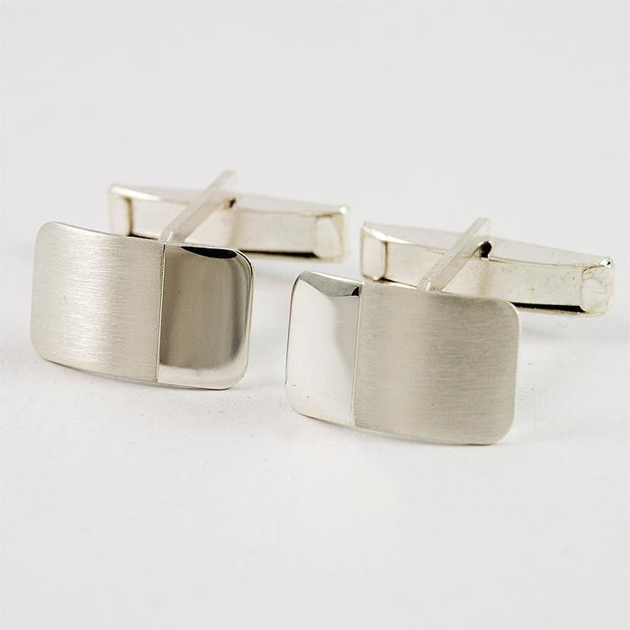 Srebrne spinki do mankietów połysk-mat M8-K 42/0