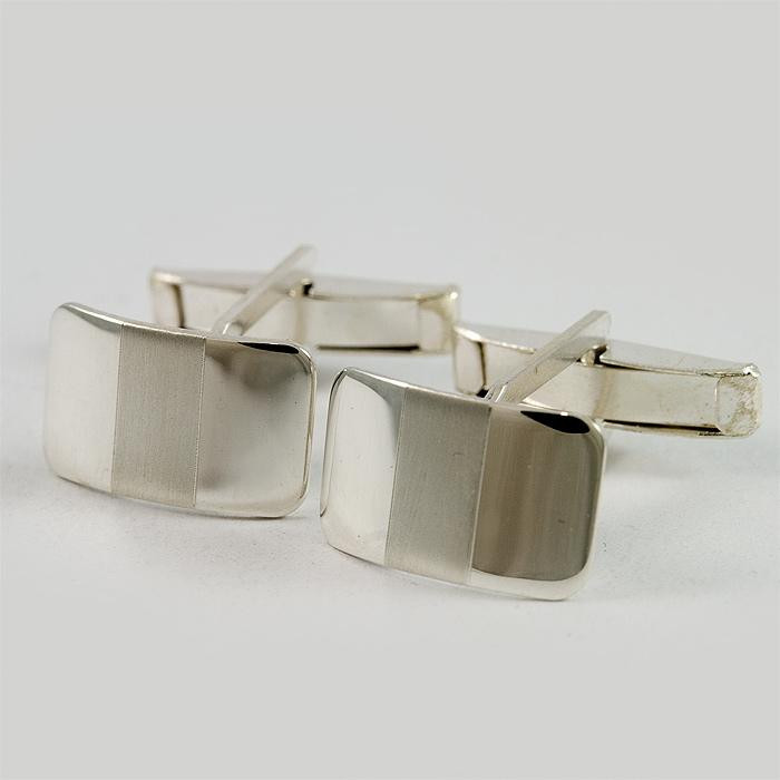 Srebrne spinki do mankietów połysk-mat M10-K 42/0