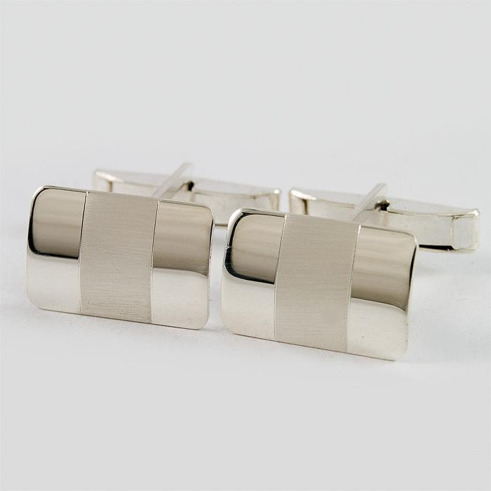 Srebrne spinki do mankietów połysk-mat M11-K 42/0