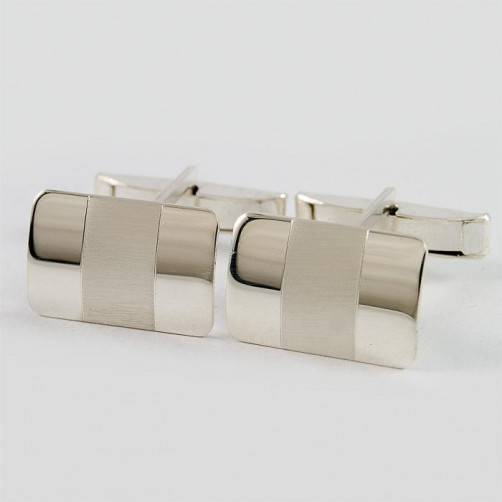 Srebrne spinki do mankietów połysk-mat M11-K 42/0