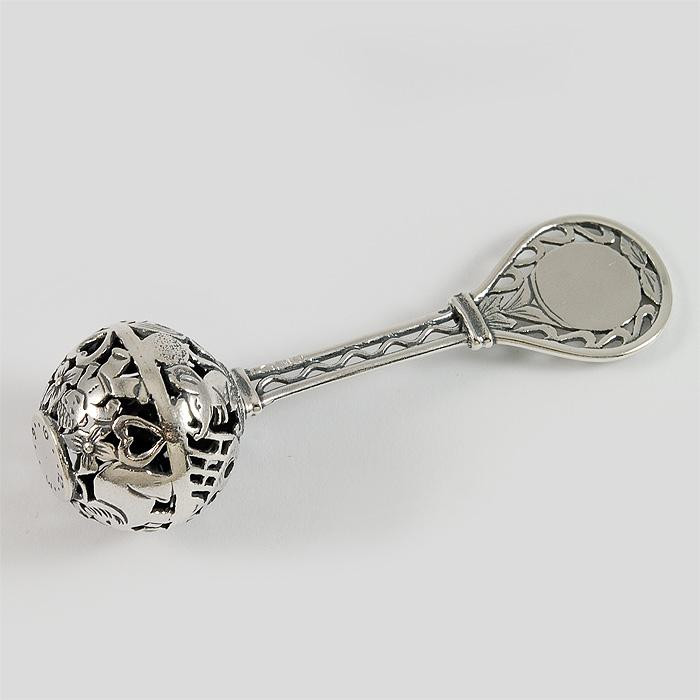 Grzechotka srebrna oksydowana + opcja grawer G71/0