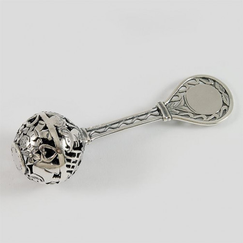 Grzechotka srebrna oksydowana + opcja grawer G71/0