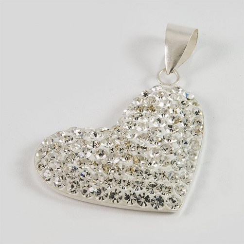 Wisiorek srebrny serce z cyrkoniami W23/0