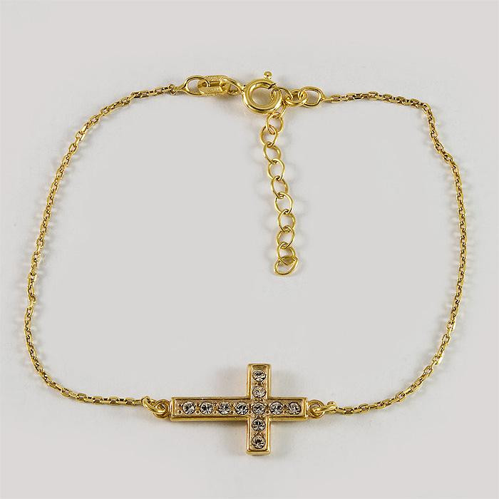 Bransoletka srebrna celebrytka - krzyżyk GO 13 16-19cm