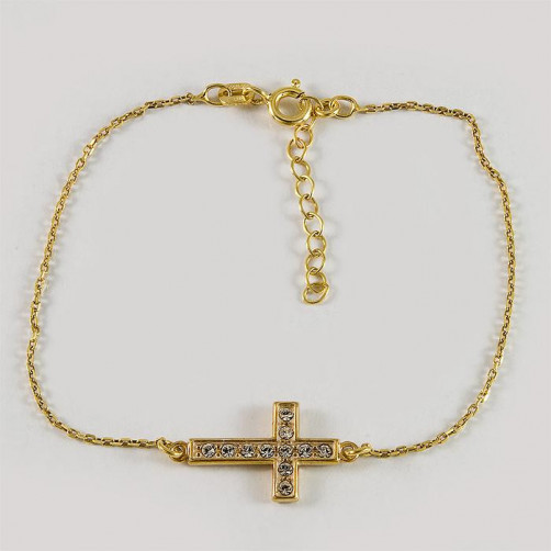 Bransoletka srebrna celebrytka - krzyżyk GO 13 16-19cm