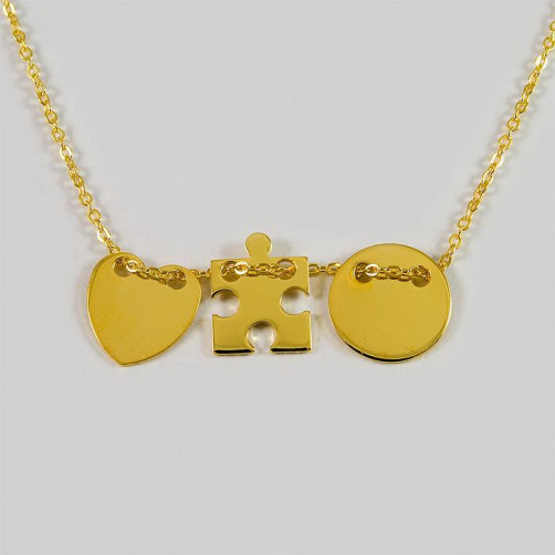 Bransoletka srebrna CELEBRYTKA - puzzel, serce i okrąg RA 21 17-20 cm