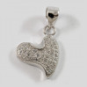 Wisiorek srebrny serce z cyrkoniami - nowoczesny kształt W16/0