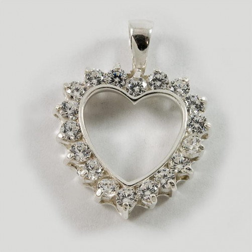 Wisiorek srebrny serce z cyrkoniami W22/0