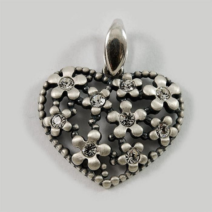 Wisiorek srebrny serce z cyrkoniami W19/0S1