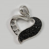Wisiorek srebrny serce z ciemnymi cyrkoniami W20/0S2