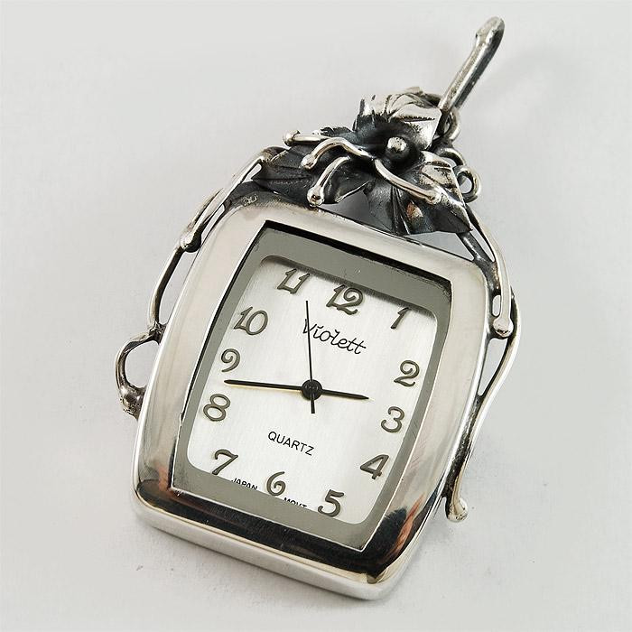 Srebrny zegarek damski na łańcuszek + opcja grawer Violett 109