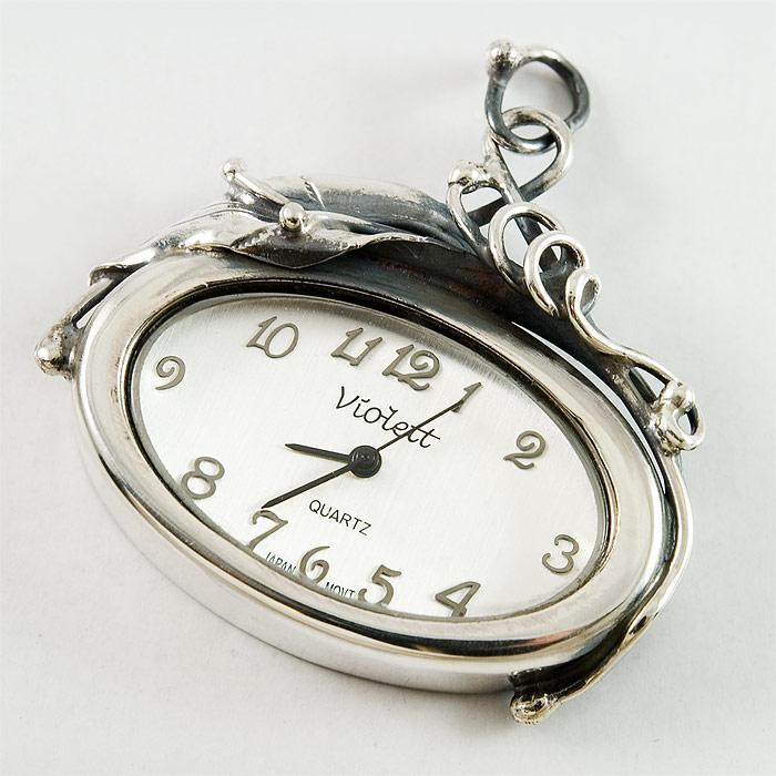 Srebrny zegarek damski na łańcuszek + opcja grawer Violett 110