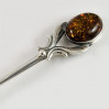Łyżeczka srebrna z brązowym bursztynem ŁYŻKA122/0