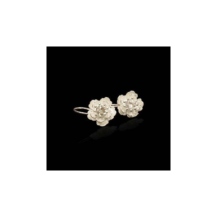 Kolczyki srebrne kwiatuszek z cyrkoniami SK 4.4g