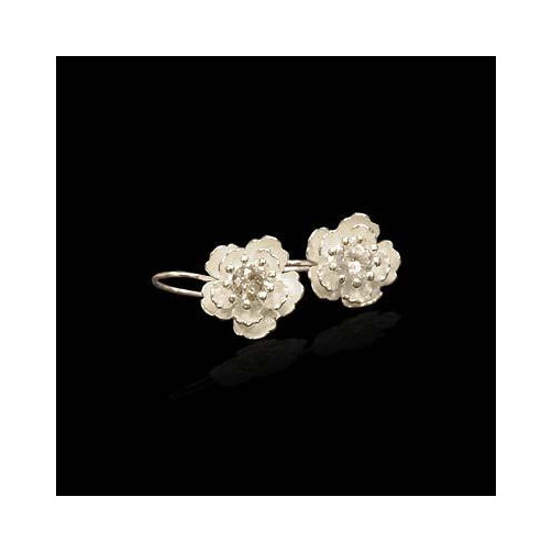 Kolczyki srebrne kwiatuszek z cyrkoniami SK 4.4g
