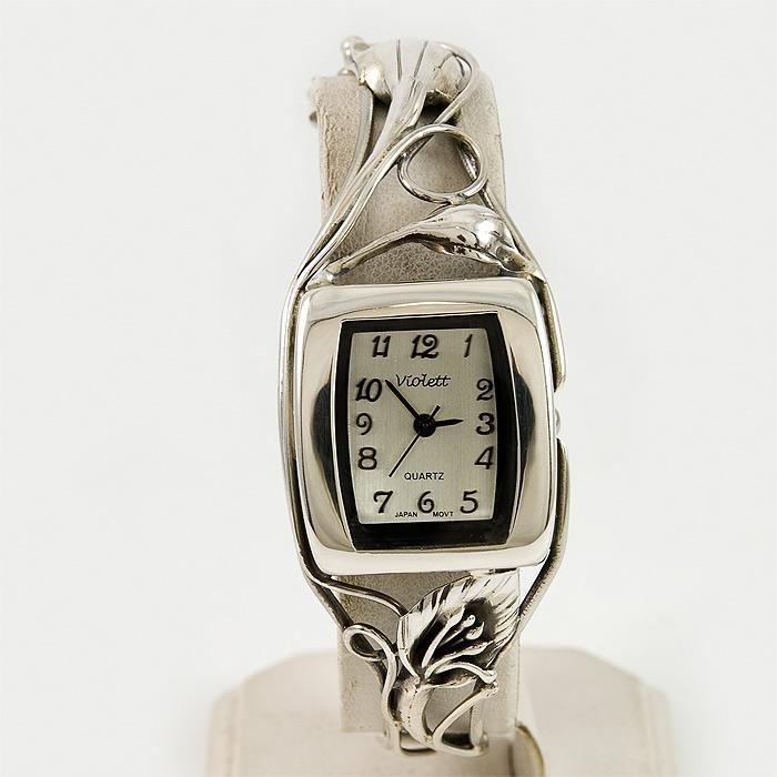 Srebrny zegarek damski na bransolecie + opcja grawer Violett 115