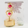 Złota pozytywka serce i róża z kolorowymi kryształkami swarovskiego 366-0066