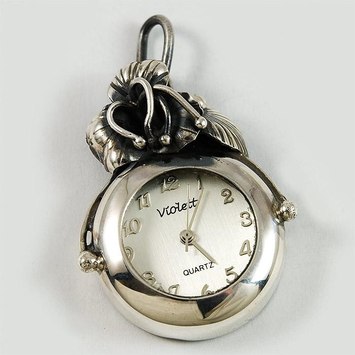 Srebrny zegarek damski na łańcuszek + opcja grawer Violett 116