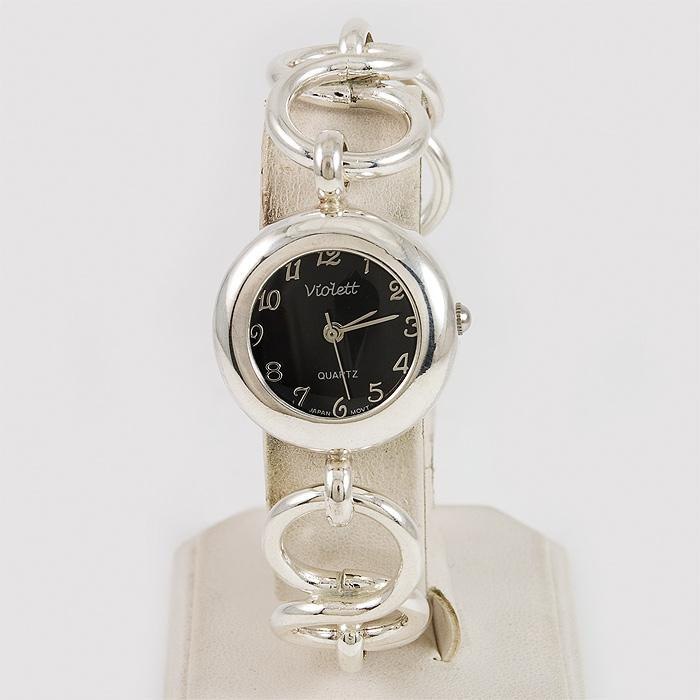 Srebrny zegarek damski na bransolecie + opcja grawer Violett 119