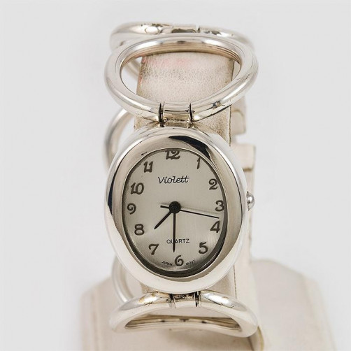 Srebrny zegarek damski na bransolecie + opcja grawer Violett 125