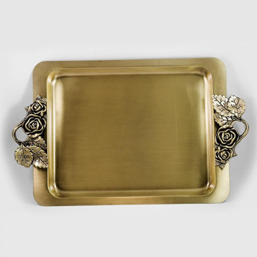 Taca mosiądzowana z różyczkami 462-2399