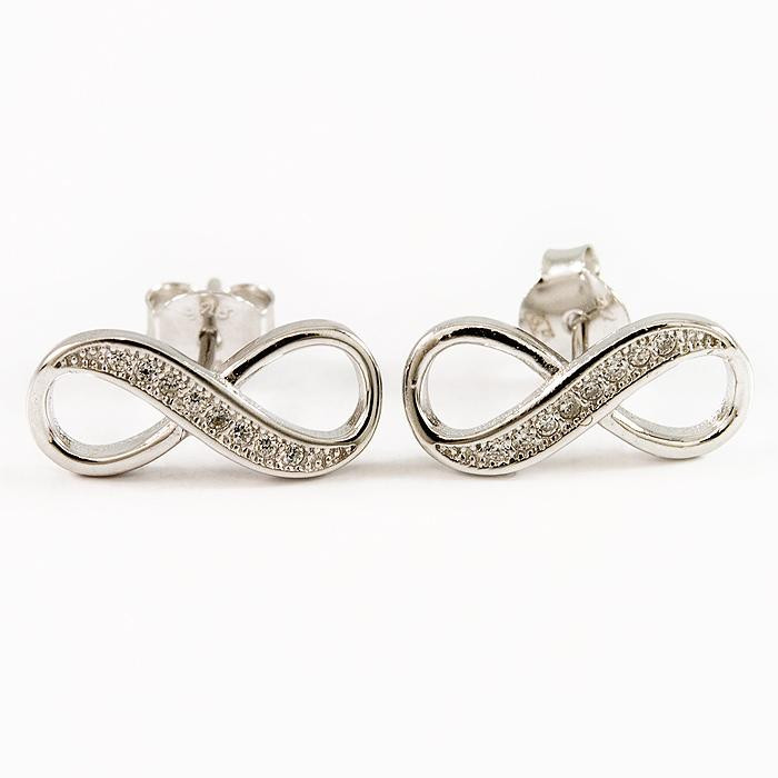 Kolczyki srebrne celebrytki - nieskończoność K14/0