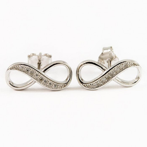 Kolczyki srebrne celebrytki - nieskończoność K14/0