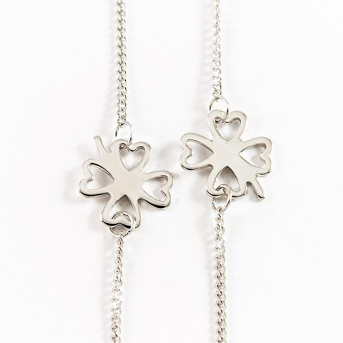 Bransoletka srebrna celebrytka - koniczynki B20/0K