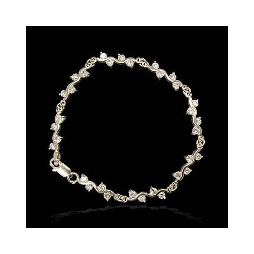 Bransoletka srebrna z cyrkoniami B 8.5g