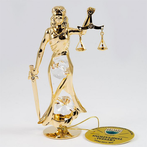 Złota figurka Temida z kryształkami swarovskiego 122-0260 Złota figurka Temida z kryształkami swarovskiego 122-0260