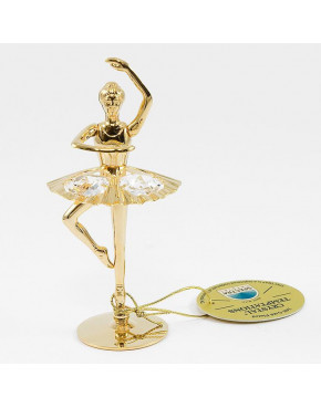 Złota figurka baletnica z kryształkami swarovskiego 122-0098