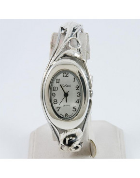 Zegarek srebrny damski na bransolecie + opcja grawer Violett 126