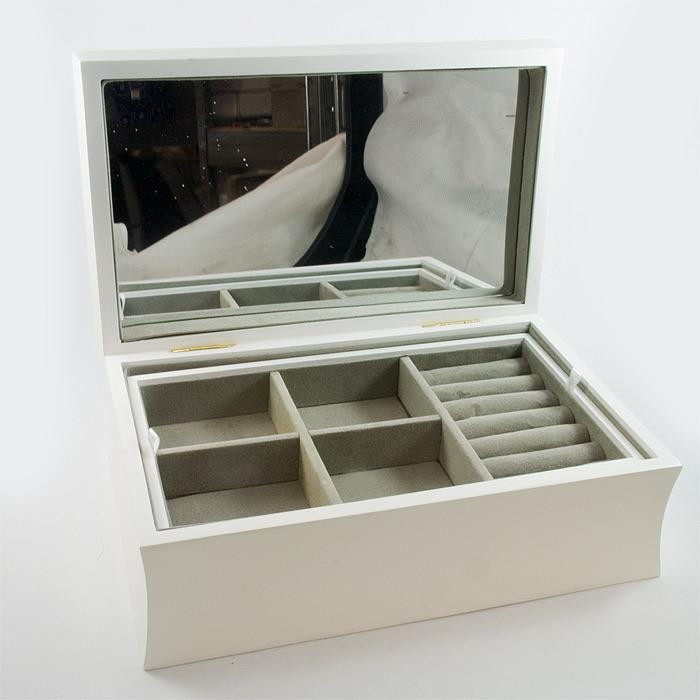 BIała szkatułka, kasetka na biżuterię MSW09WW