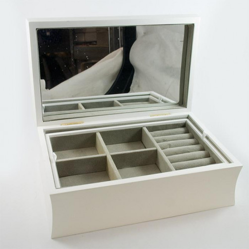 BIała szkatułka, kasetka na biżuterię MSW09WW