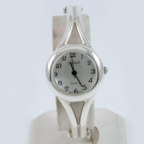 Zegarek srebrny damski na bransolecie + opcja grawer Violett 127